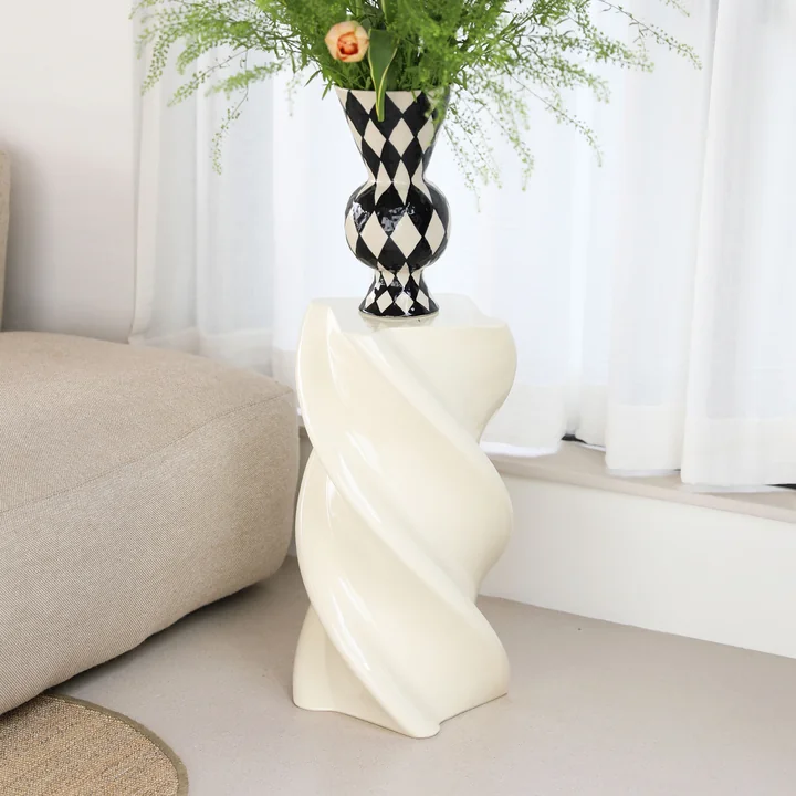 & klevering - Marshmallow table d'appoint 54 x Ø 29,5 cm, blanc cassé