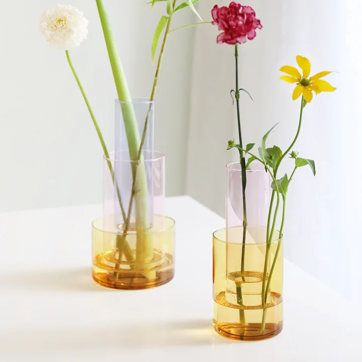 & klevering - Amphi Vase small et large, jaune