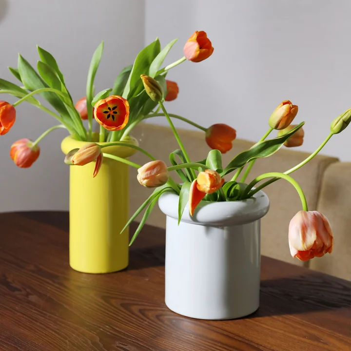 & klevering - Vase Turban, jaune et mist