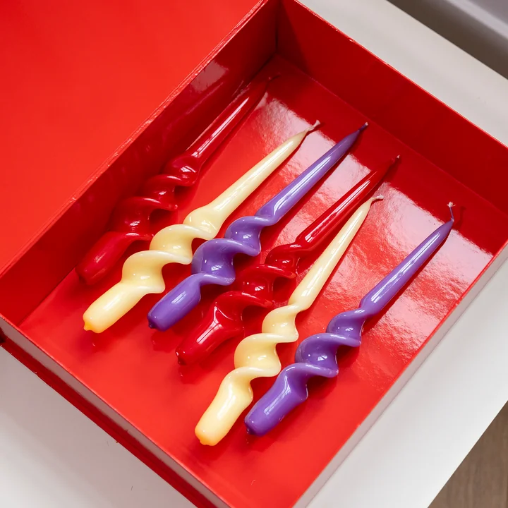 & klevering - Alpha Bougies à tige, sunset (set de 3)