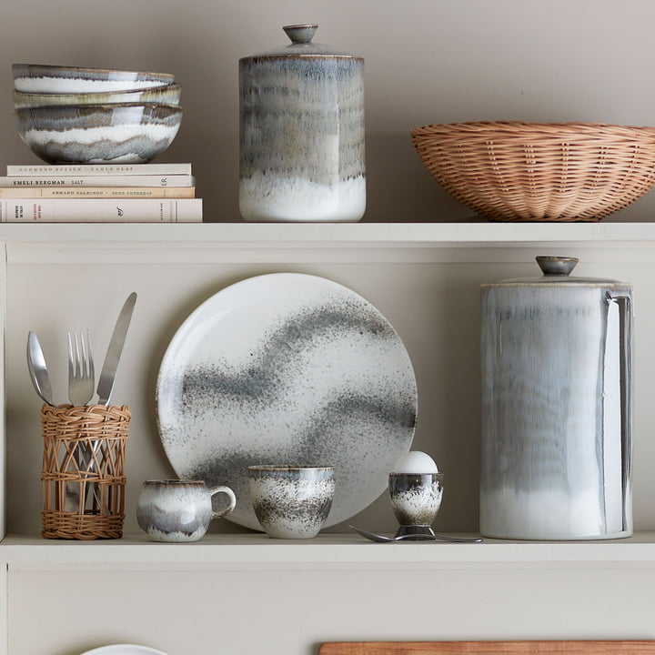 Bloomingville - Paula boîte de rangement, 1,3 L, gris / multicolore