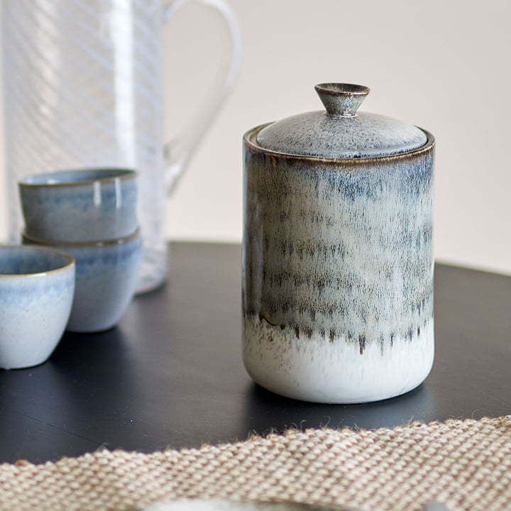 Bloomingville - Paula boîte de rangement, 1,3 L, gris / multicolore