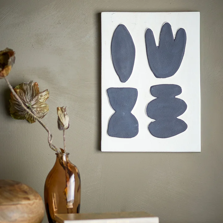 Bloomingville - Lutton décoration murale, 20 x 28,5 cm, blanc / gris