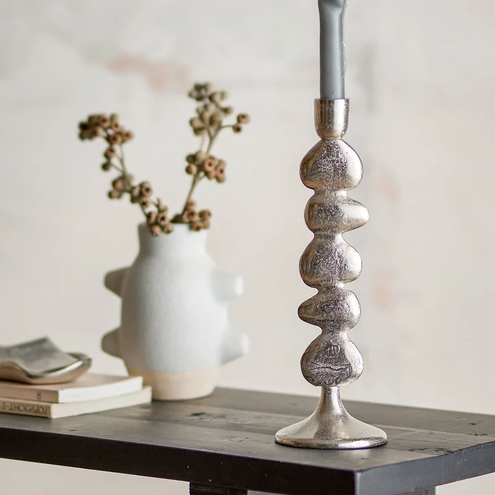 Bloomingville - Metina bougeoir, H 28,5 cm, argenté