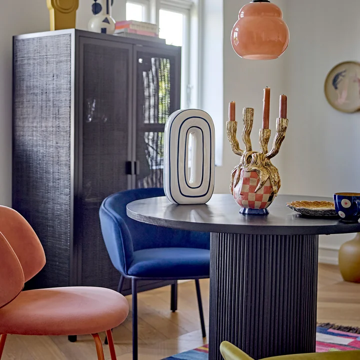 Bloomingville - Mae Vase, H 32 cm, blanc / bleu