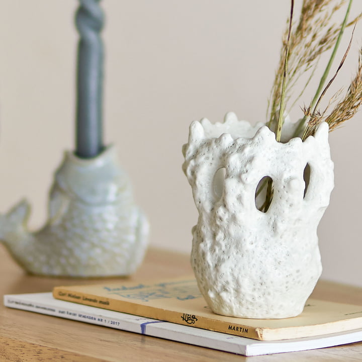 Bloomingville - Fianna Vase, H 12,5 cm, blanc