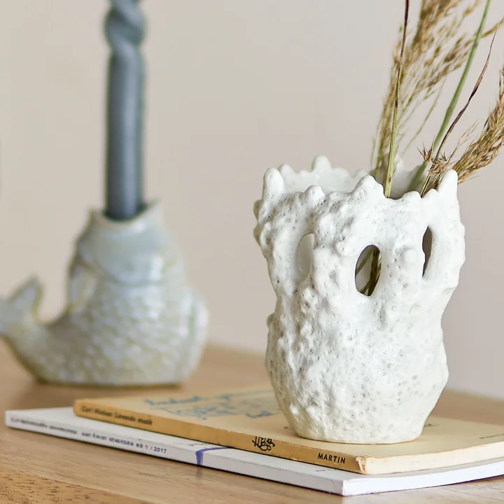 Bloomingville - Fianna Vase, H 12,5 cm, blanc