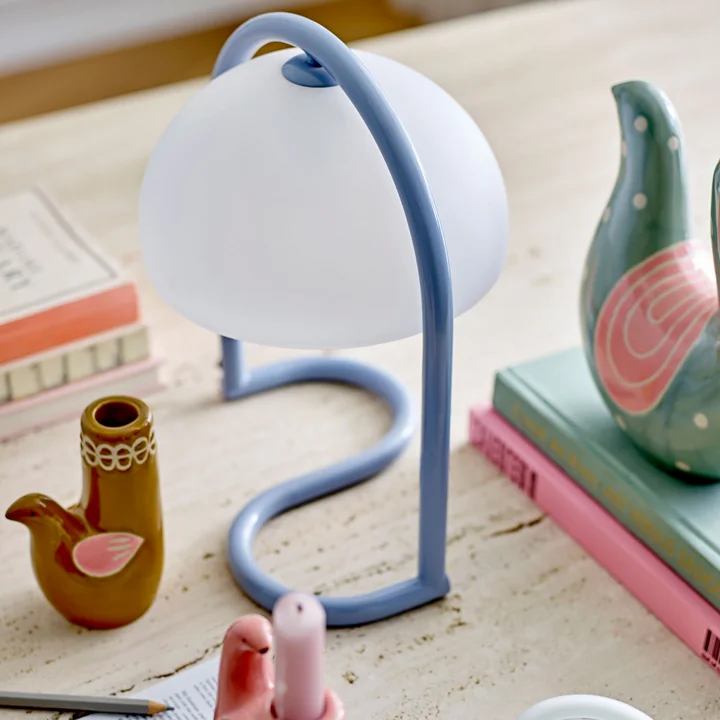 Bloomingville - Favour lampe de table, Ø 24,5 x 29,5 cm, bleu