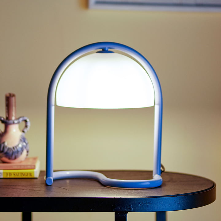 Bloomingville - Favour lampe de table, Ø 24,5 x 29,5 cm, bleu