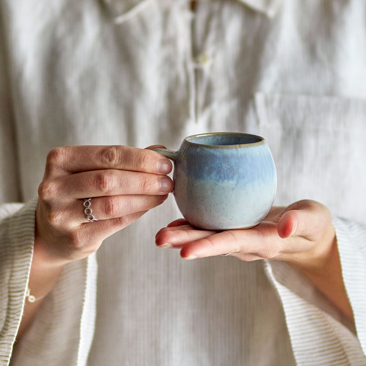 Bloomingville - Paula Tasse à expresso, Ø 7 x 6 cm, bleu