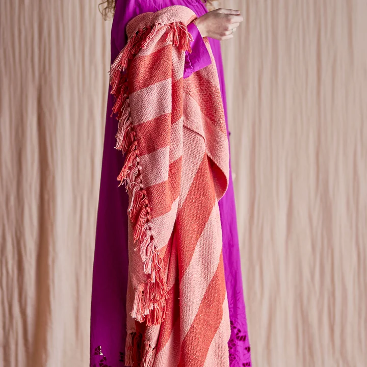 Bloomingville - Frello couverture, 130 x 160 cm, orange