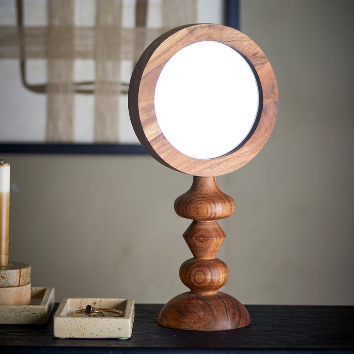 Malukka miroir de table, brun de Bloomingville