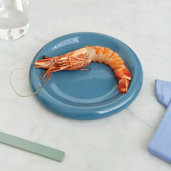 HAY - Barro Assiette Ø 18 cm, bleu foncé