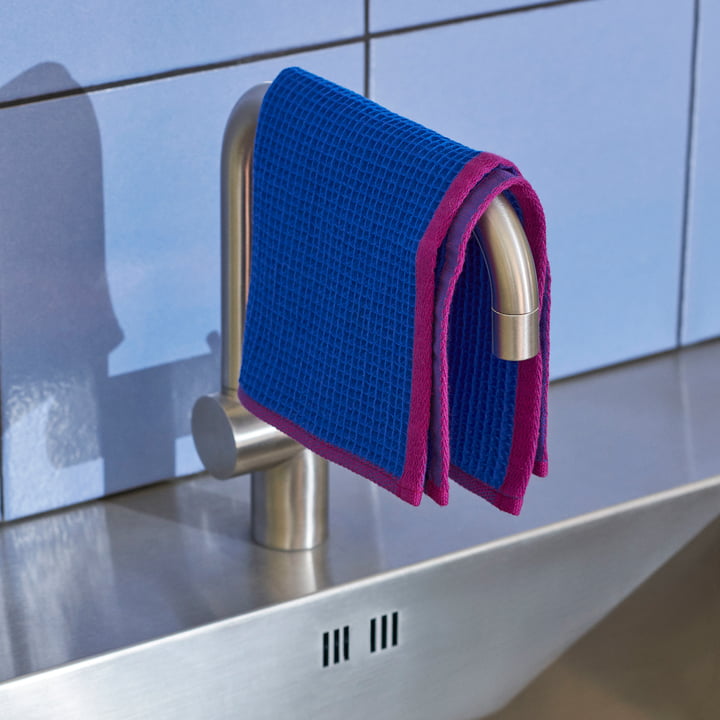HAY - Canteen Torchons à vaisselle, bleu / fuchsia