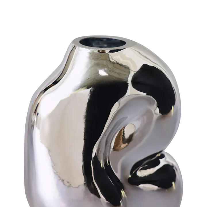 HKliving - Gleam Vase en verre small, chrome