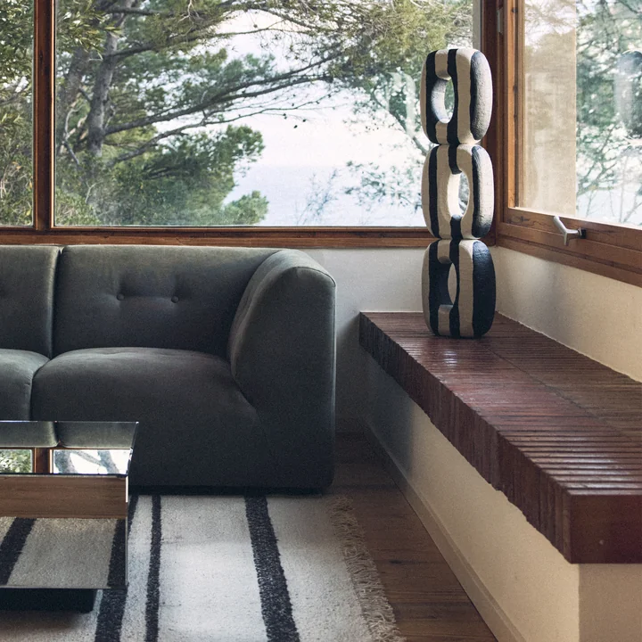 HKliving - Sculpture d'art monochrome, noir / blanc