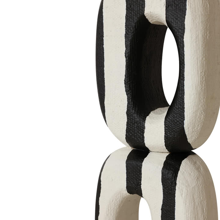 HKliving - Sculpture d'art monochrome, noir / blanc