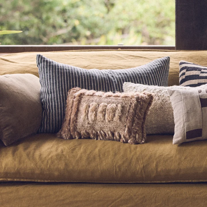 HKliving - Natural Coussin, 40 x 25 cm, furry