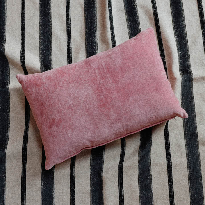 HKliving - Coussin en velours, 40 x 60 cm, rose