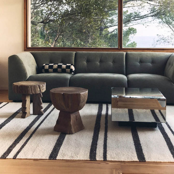 HKliving - Striped Kelim Tapis en laine, 200 x 300 cm, cream