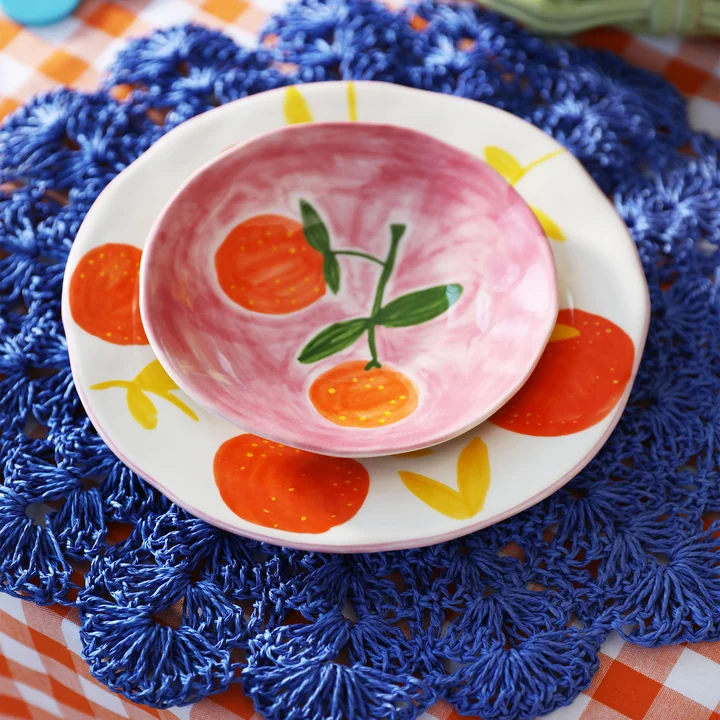 & klevering - Assiette orange, branche