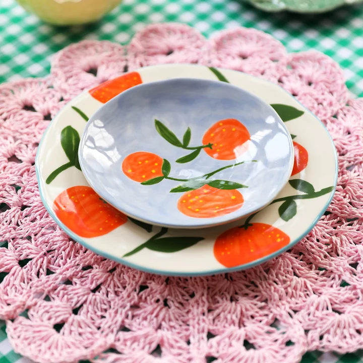 & klevering - Assiette orange, branche