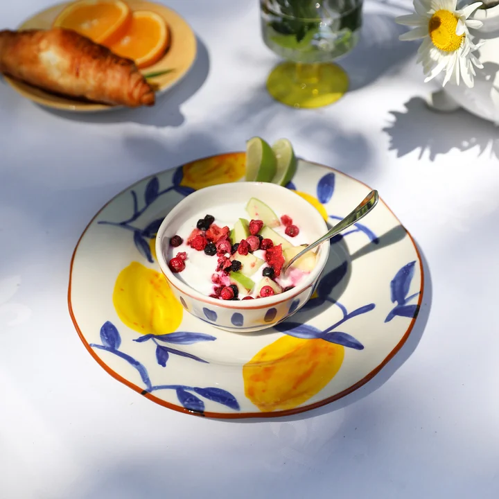 & klevering - Lemon Assiette branche, Ø 22 cm, multicolore