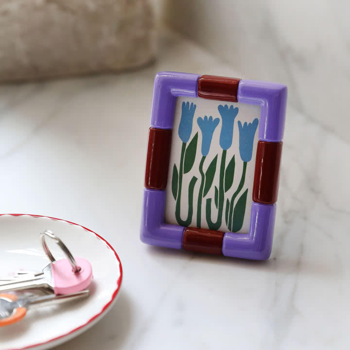 & klevering - Rift Cadre photo, 7,5 x 10 cm, lilas / bourgogne
