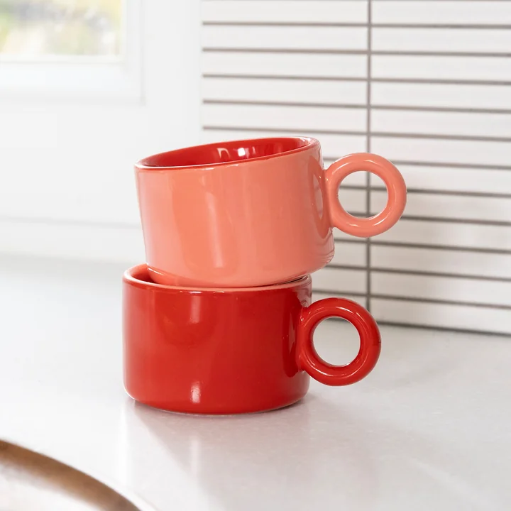 & klevering - Chiquito Tasse, 0,2 L, rouge (set de 2)