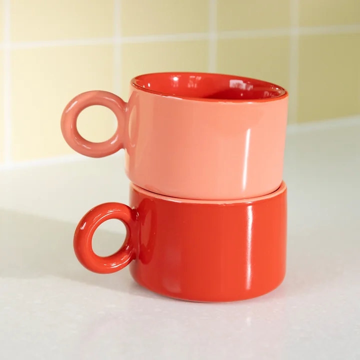& klevering - Chiquito Tasse, 0,2 L, rouge (set de 2)