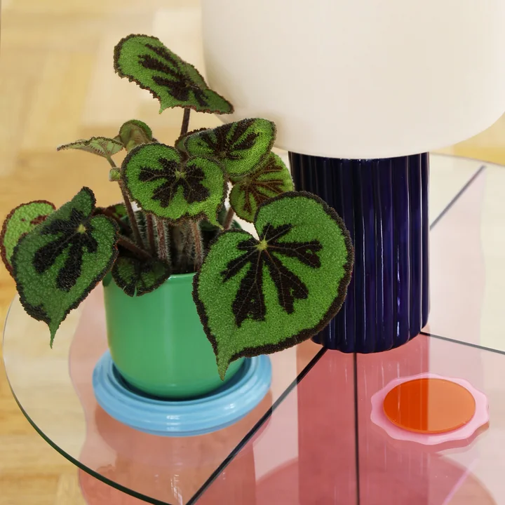 & klevering - Churros Pot de fleurs, Ø 14,5 x 15 cm, vert / bleu