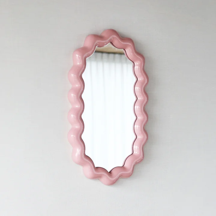 & klevering - Miroir Zigzag, 31,5 x 52,5 cm, blush