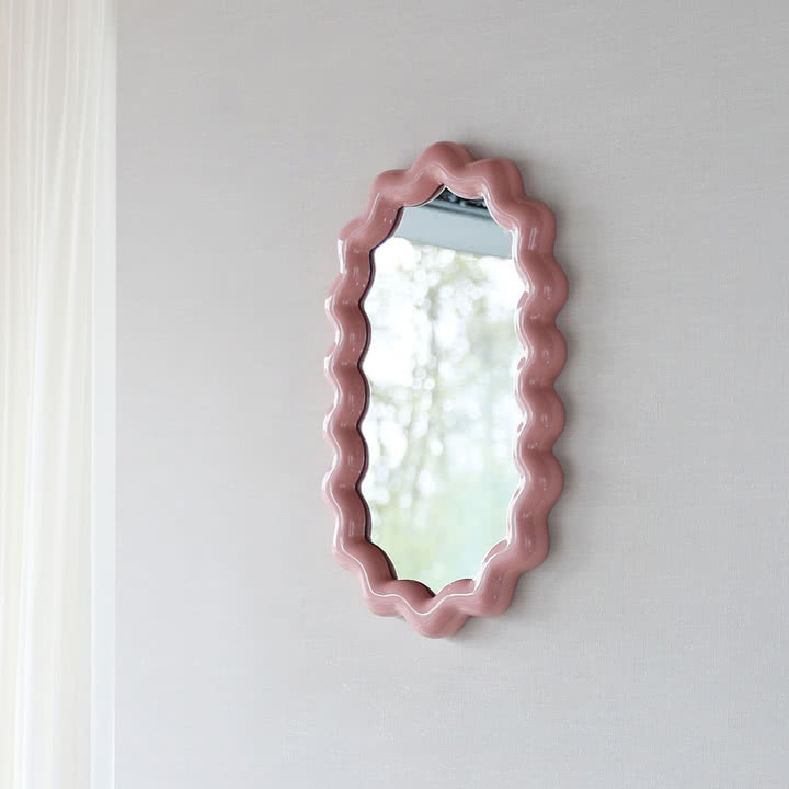 & klevering - Miroir Zigzag, 31,5 x 52,5 cm, blush