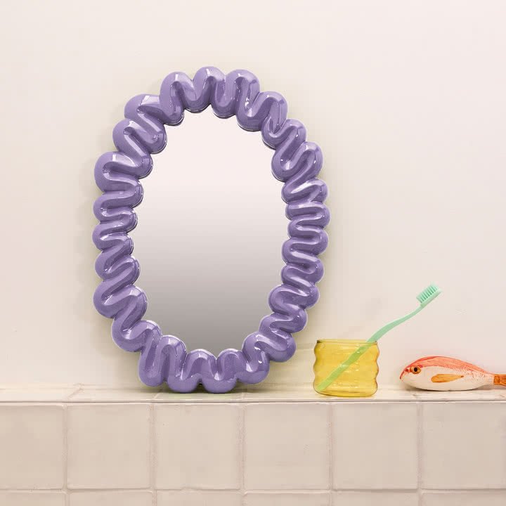 & klevering - Dribble miroir, 29,5 x 41,5 cm, violet