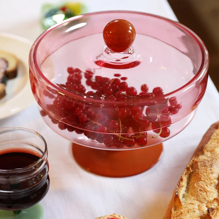 & klevering - Duo Verre de rangement, Ø 22 x 20 cm, rose / orange