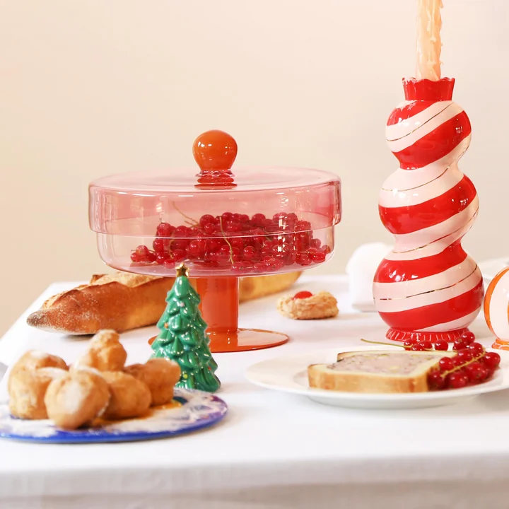 & klevering - Duo Verre de rangement, Ø 22 x 20 cm, rose / orange