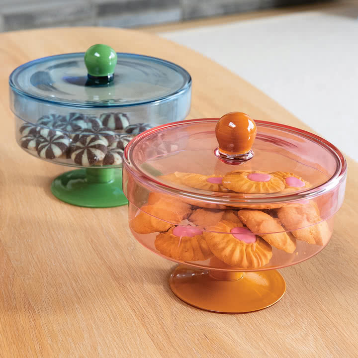 & klevering - Verre de rangement Duo, rose / orange et bleu / vert