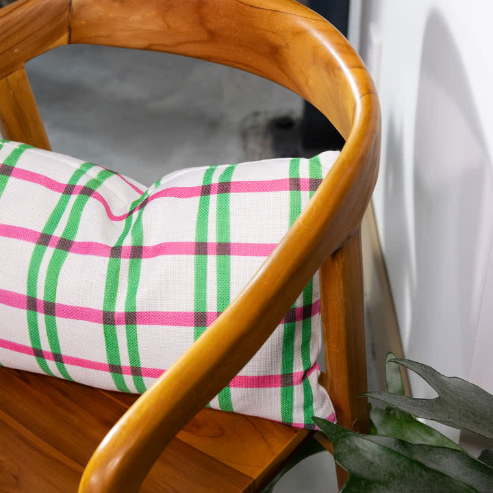 & klevering - Clash Coussin 50 x 30 cm, rose / vert
