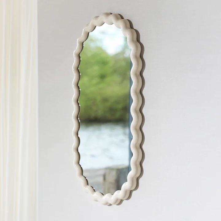 & klevering - Zigzag miroir 85 x 45 cm, blanc cassé