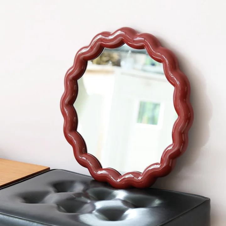 & klevering - Zigzag miroir Ø 40,5 cm, bourgogne