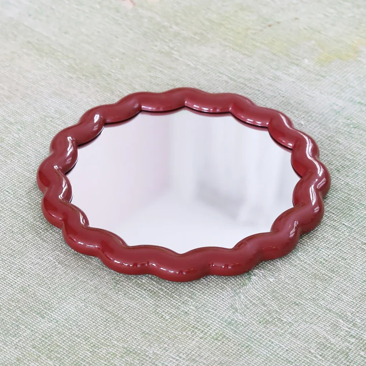 & klevering - Zigzag miroir Ø 40,5 cm, bourgogne