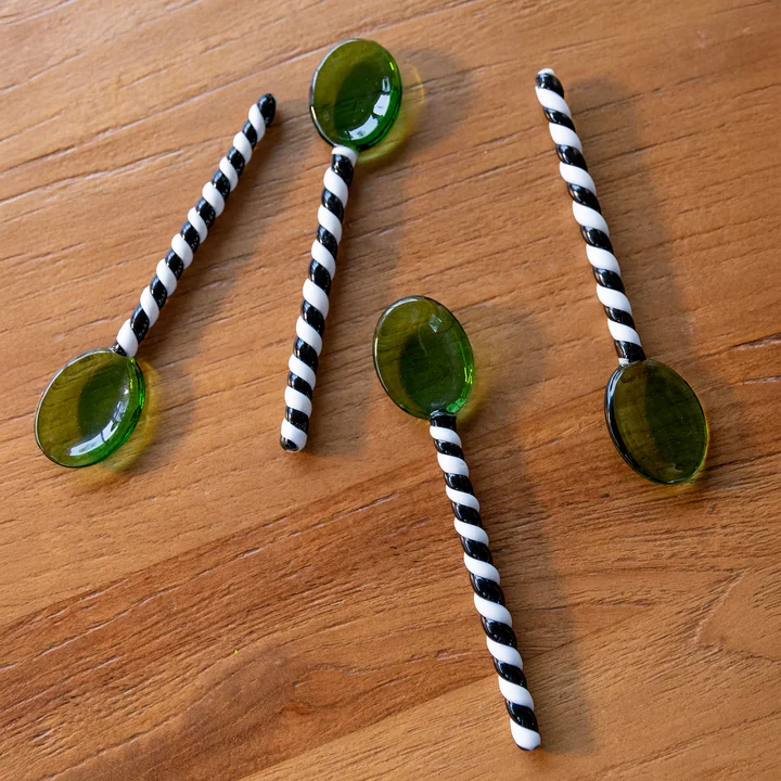 & klevering - Cuillère Duet, vert (set de 4)