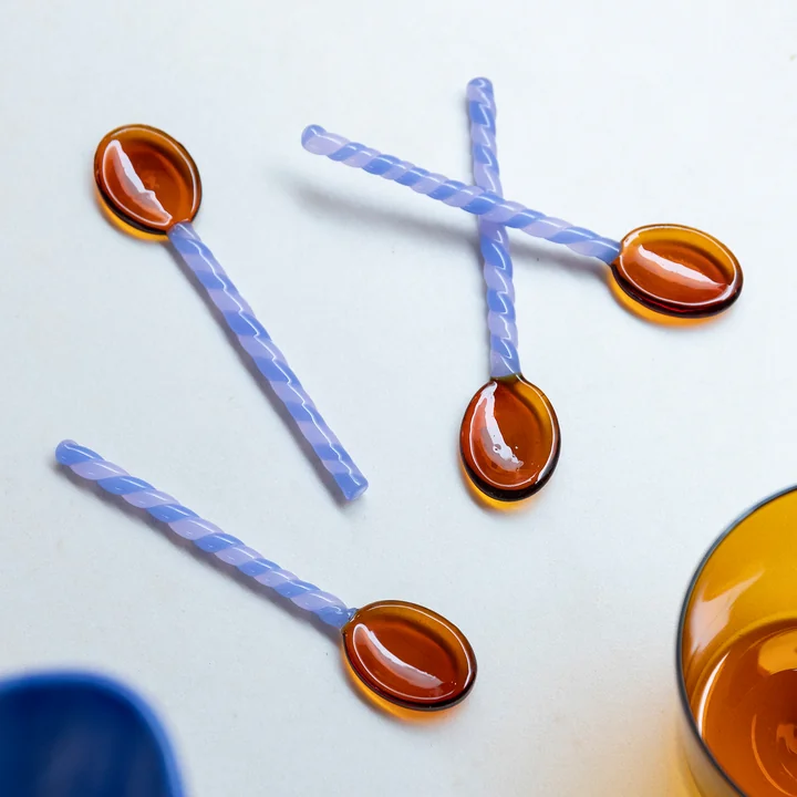 & klevering - Cuillère Duet, ambre (set de 4)