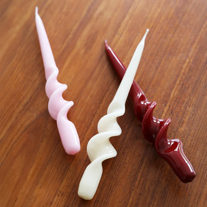 & klevering - Alpha Bougies à tige, rouge (set de 3)