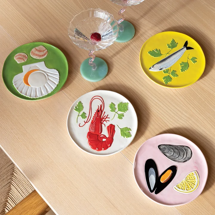 & klevering - De la mer Assiette Ø 16 cm, multi (set de 4)
