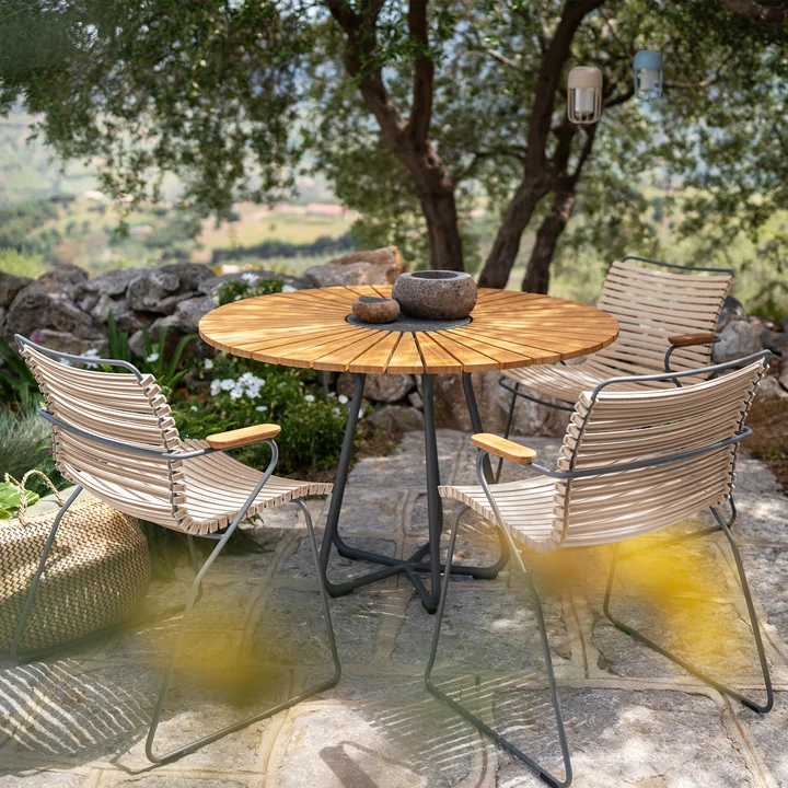 HOUE - CLICK Outdoor Dining fauteuil à dossier bas, beige
