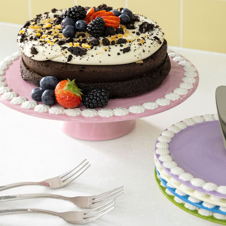 Whip Plateau à gâteaux, Ø 26 x 8 cm, rose de & klevering
