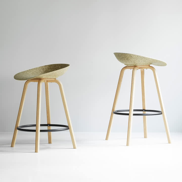 Normann Copenhagen - Mat tabouret de bar 65 cm et 75 cm, seaweed / noir