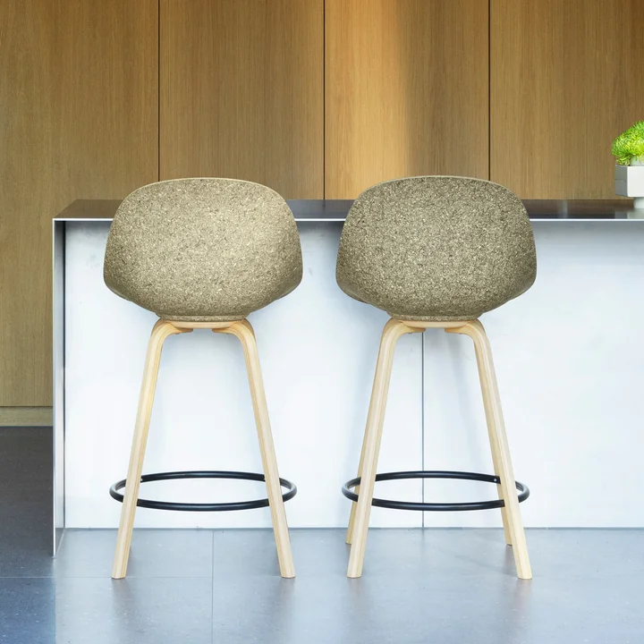 Normann Copenhagen - Mat chaise de bar 65 cm, seaweed / noir