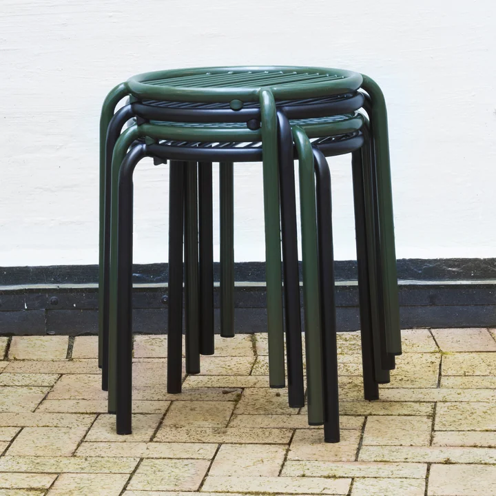 Normann Copenhagen - Tabouret Vig, vert foncé et noir
